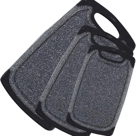 Professional Kitchen Cutting Board Set (3 Pieces) - Dishwasher Safe with Juice Grooves and Carrying Handle