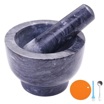 Polished Marble Mortar and Pestle Set