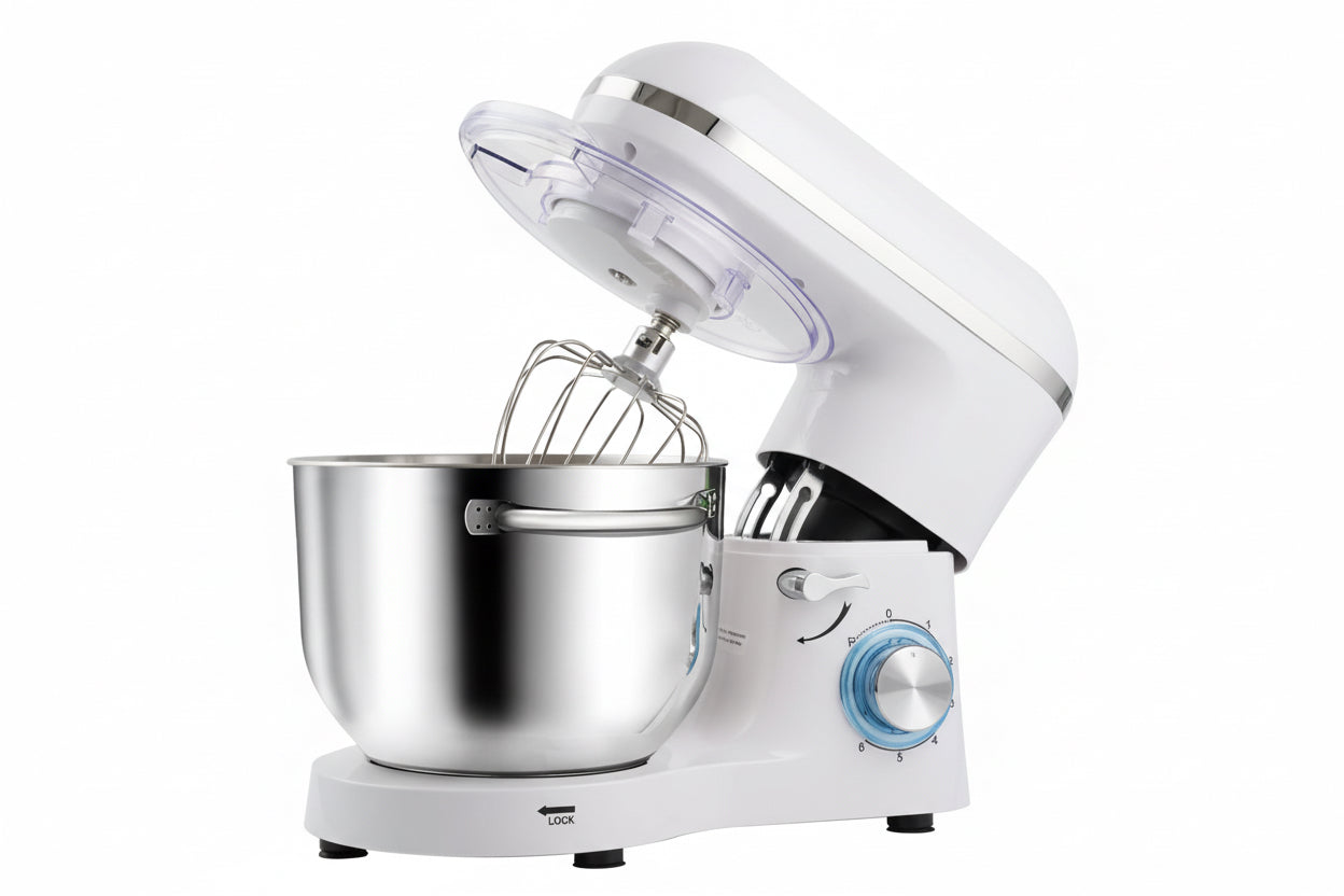 Aucma 6.5QT Stand Mixer with Upgraded Motor | 6-Speed Tilt-Head Electric Food Mixer with Stainless Steel Bowl Dough Hook Whisk & Beater for Baking & Mixing Kitchen Appliances