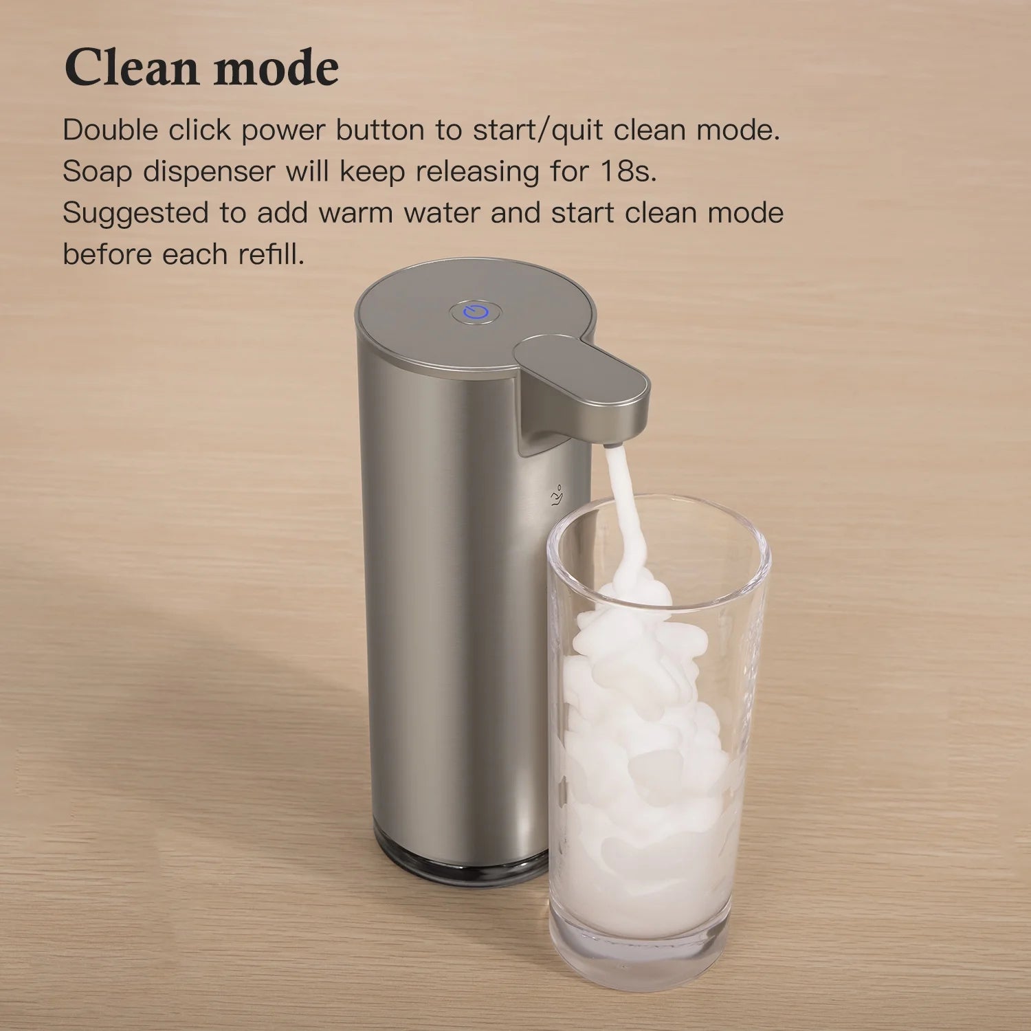 Soap Dispenser, Rechargeable Automatic Soap Dispenser Stainless Steel Touchless Foaming Soap Dispenser for Bathroom Auto Hand Soap Dispenser for Kitchen, Silver, Xmas Gift,9Oz