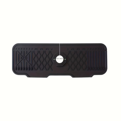 Silicone Faucet Splash Guard, Kitchen Sink Splash Guard Behind, Faucet Handle Drip Catcher Tray, Sink Splash Guard Mat Faucet