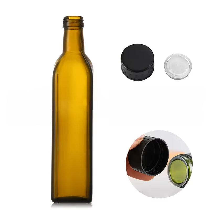 Olive Oil Dispenser Set 500Ml Vinegar Cruet Carafe Decanter Measure Glass Cooking Container Oil Dispenser Bottle with Pourer