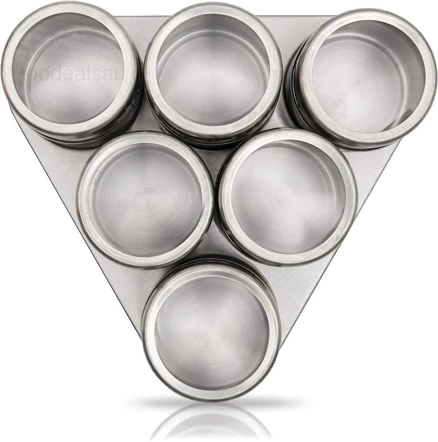 Magnetic Spice Rack - 6 Stainless Spice Jars for Seasoning - Magnetic Spice..