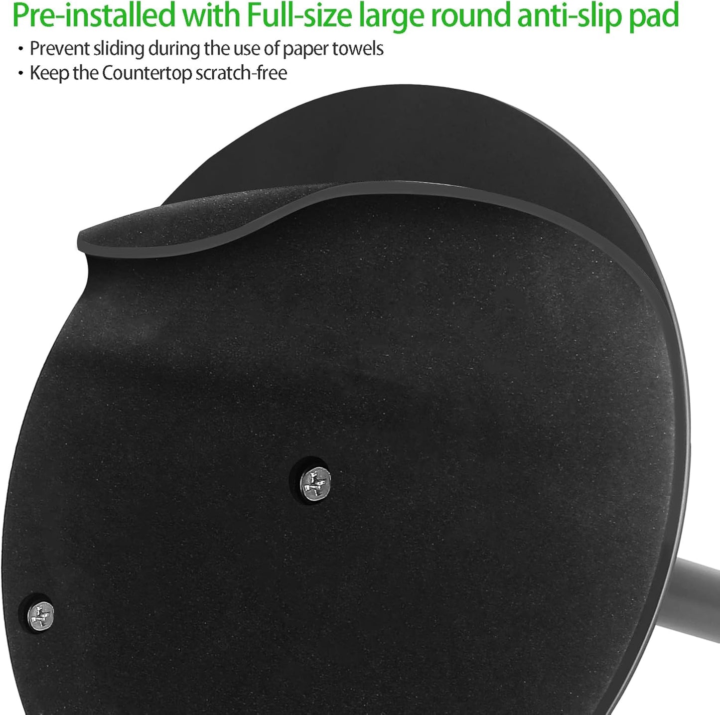 Paper Towel Holder Countertop, , Black Kitchen Paper Towel Holder Stand for Kitchen and Bathroom Organization, Stainless Steel Paper Towel Holders for Standard and Large Rolls (Matte Black)