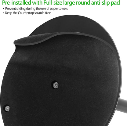 Paper Towel Holder Countertop, , Black Kitchen Paper Towel Holder Stand for Kitchen and Bathroom Organization, Stainless Steel Paper Towel Holders for Standard and Large Rolls (Matte Black)