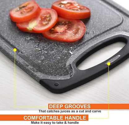 Professional Kitchen Cutting Board Set (3 Pieces) - Dishwasher Safe with Juice Grooves and Carrying Handle