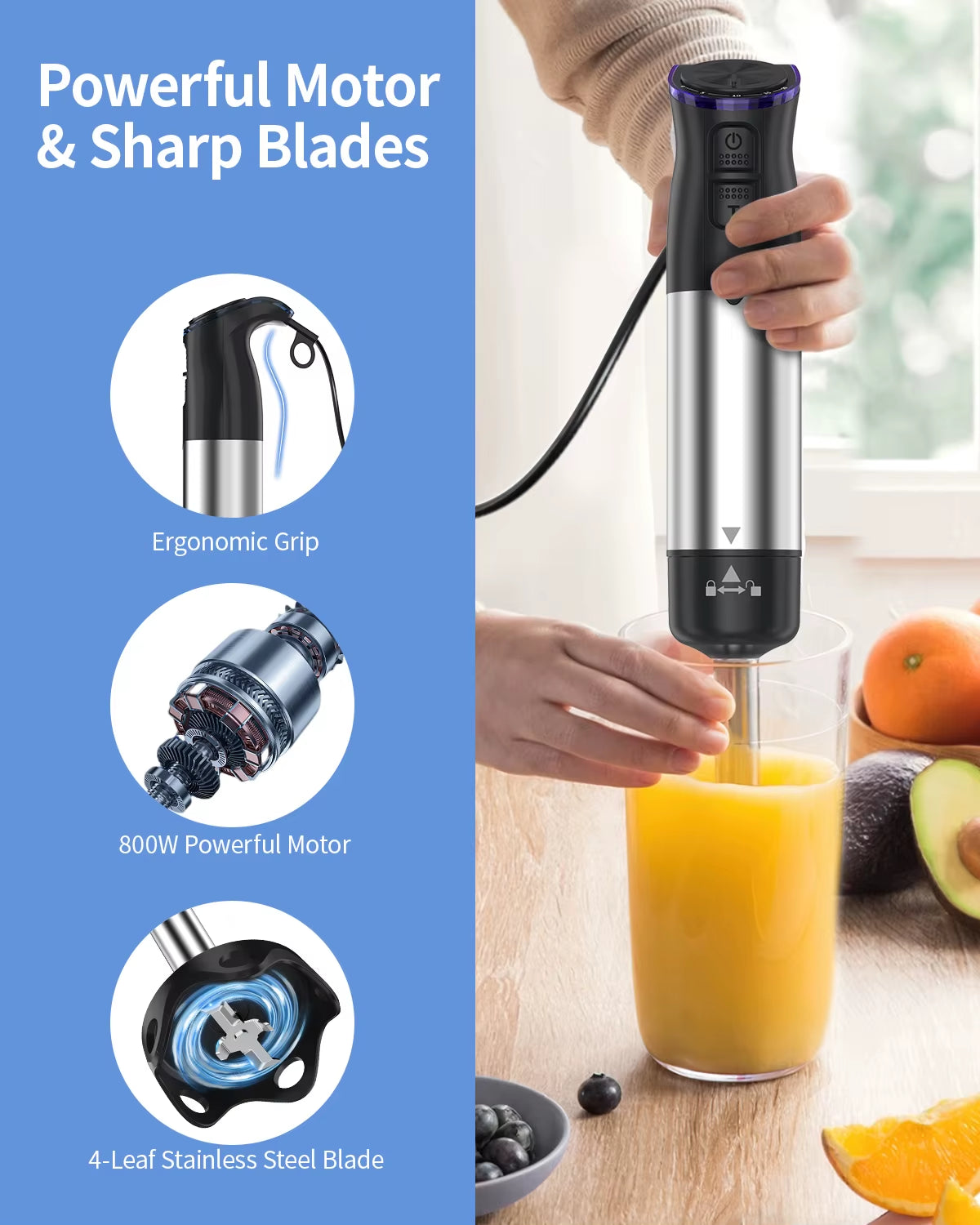 5 in 1 Electric Immersion Handheld Blender