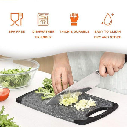 Professional Kitchen Cutting Board Set (3 Pieces) - Dishwasher Safe with Juice Grooves and Carrying Handle