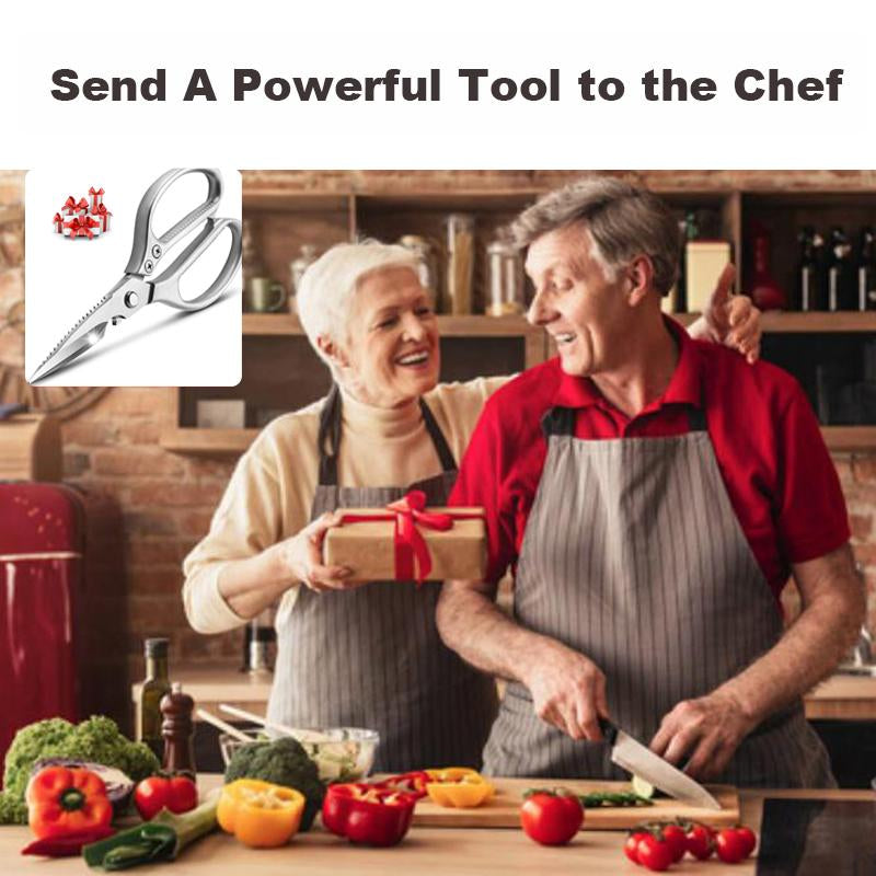 Professional Stainless Steel Chicken Bone Cutter - Multipurpose Kitchen Scissors with Aluminum Alloy Handle for Heavy-Duty Use