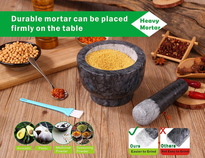 Polished Marble Mortar and Pestle Set