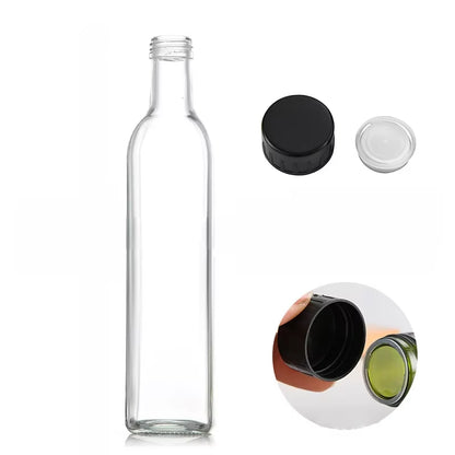 Olive Oil Dispenser Set 500Ml Vinegar Cruet Carafe Decanter Measure Glass Cooking Container Oil Dispenser Bottle with Pourer