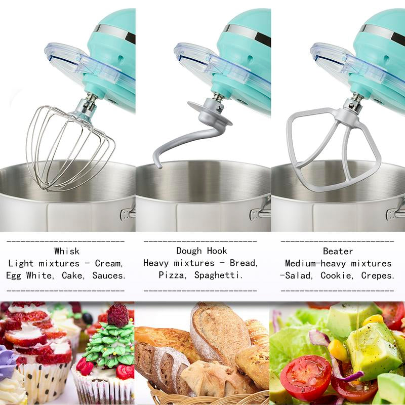 Aucma 6.5QT Stand Mixer with Upgraded Motor | 6-Speed Tilt-Head Electric Food Mixer with Stainless Steel Bowl Dough Hook Whisk & Beater for Baking & Mixing Kitchen Appliances