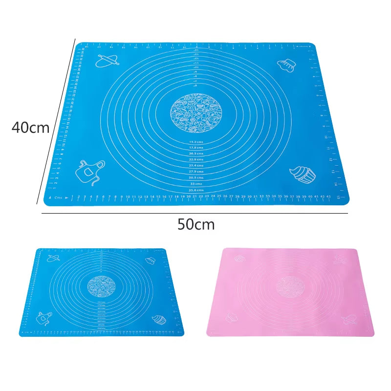 Silicone Baking Mat Pizza Dough Maker Pastry Kitchen Cooking Tools Utensils Non-Stick Rolling Dough Pads Kneading Accessories