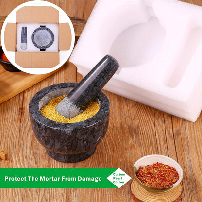 Polished Marble Mortar and Pestle Set