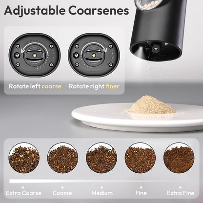 Electric Salt & Pepper Grinder, Automatic Spice Mill with Adjustable Coarseness,Black