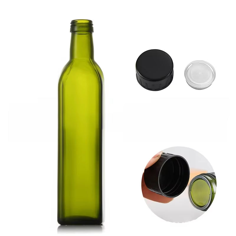 Olive Oil Dispenser Set 500Ml Vinegar Cruet Carafe Decanter Measure Glass Cooking Container Oil Dispenser Bottle with Pourer